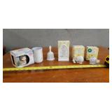 Precious Moments Ornaments,  cups ,bells cross