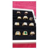 11 rings size 9,  gold plate , 14kt and 18kt