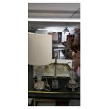 3 table lamps etched clear glass