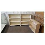 2 Stackable wooden  bookshelves 30x 36x10 in, 1,