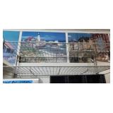 38x80x16 in Metal mesh storage shelf w contents ,