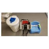Baby items , bike seat booster, diaper container