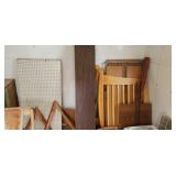 Baby bed, peg board, wood triangle shelf
