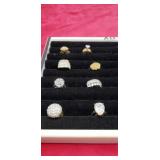 Rings gold tone , diamond imitations  6) size 8