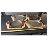 Cast Iron cow steak platters,/ fajita pan