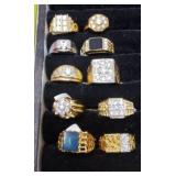 10 Rings size 12, gemstones, cubic zirconia,