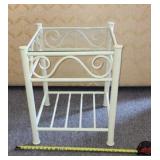 20 x 20 x 25  Glass Top Side Table