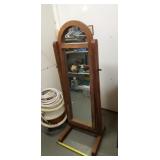 Art Deco wooden floor mirror