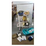 Storage shelf w curtains, blackout curtain, baby