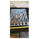 Stainless Flatware w blue container