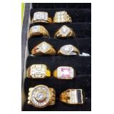 10 Rings size 12, gemstones, cubic zirconia,
