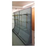 Display cabinet glass shelves , pegboard back, 2