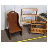 Wall Shelf, Magazine Rack & Toddler Seat