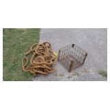 Hay mound rope w metal crate