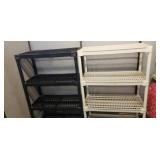 2 plastic shelving  units