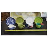 Cups, saucers w stands