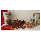 Lincoln logs and wood blocks