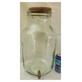 VNTG Glass Jug with  Metal Spout