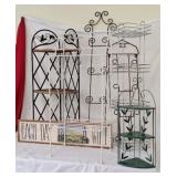 Wire racks, wall art, plant stand