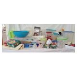 Plastic storage containers including Tupperware,