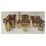 Mid Century Modern Gold/Turquoise double old