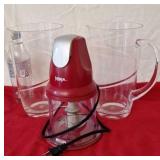 2 plastic pitchers,  Ninja express chop grinder