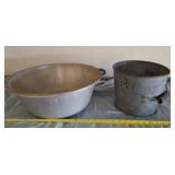 16 "Aluminum Berry Bowl and Aluminum Bucket w
