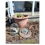 Big plastic planter, decorative bird cage fossil