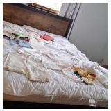 Pillow cases,  embroidered dollies and more, bed