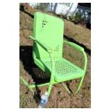 Vintage metal lawn chair, green