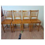 43" Tall 4 Wooden Bar Stools