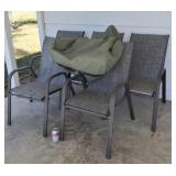 5 lawn chairs with cover, very good condition