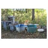 PORCELAIN PANS, TRASH CAN, TOTES