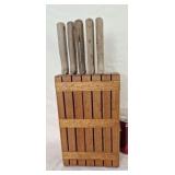 Butcher block knife set, missing one