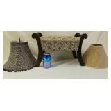 Small Footstool with 2 Lamp Shades