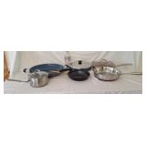 Pots and skillets including copper chef, MCM,