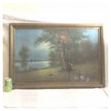 A  C Hayden Vintage Oil Painting Landscape ,