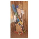 Corner full, including Shark vacuum (works), mop,