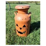 Vintage holiday painted milk jug decor