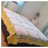 Approximately 93x75 handmade, embroidered quilt,