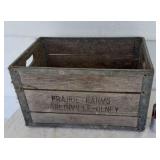Vintage wood/metal prairie farms crates