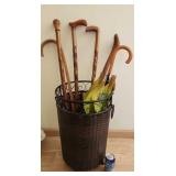 Umbrella and Cane W Basket