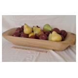 Wood basket with fruits