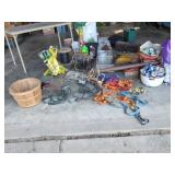 Table, cable, extension cord,  wire rack and more