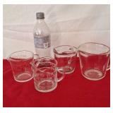Glass measuring cups including Pyrex,  fire-king,
