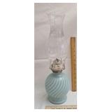 Vintage green swirled Kaadan oil lamp