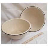 Vintage cream and black enamel ware