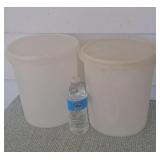 2- extra large Tupperware containers with lids