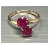Sz.5.5 10k. Gold & Ruby Ring 1.96 grams