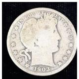 1903, Barber half dollar